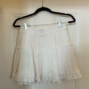 Hill House Home Paz white Cotton Eyelet skirt  size medium